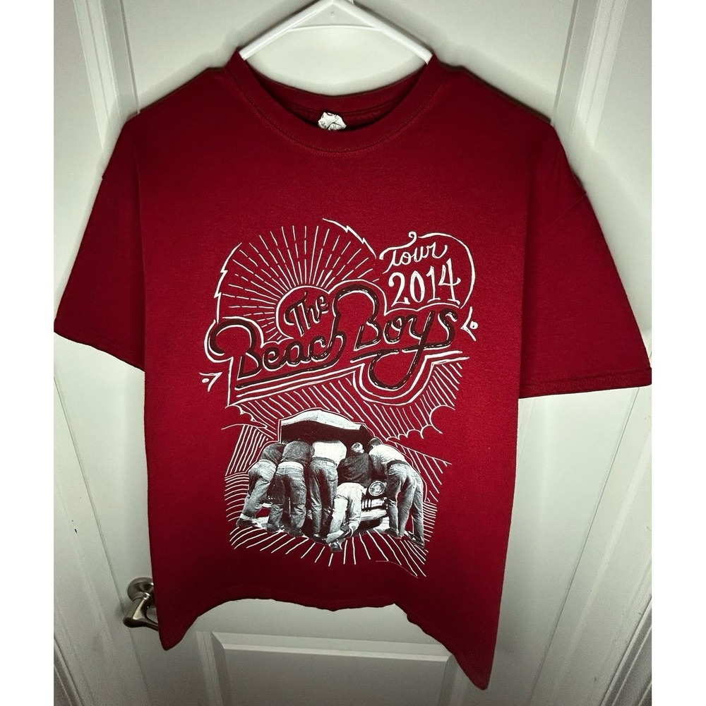 Vintage 2014 "The Beach Boys" Band Double Sided Music Tour T-Shirt - Picture 3 of 11